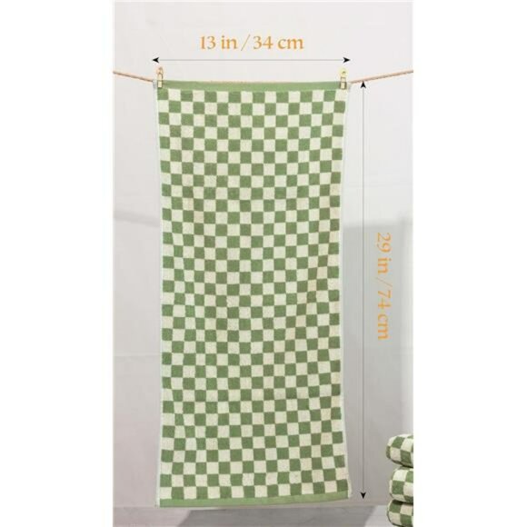 5 Pack Cotton Hand Towels Soft Absorbent Checkered Bathroom Kitchen Gym Spa - Picture 3 of 7